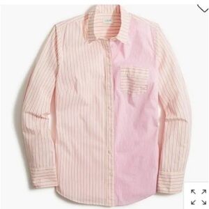 J.Crew factory pink striped top